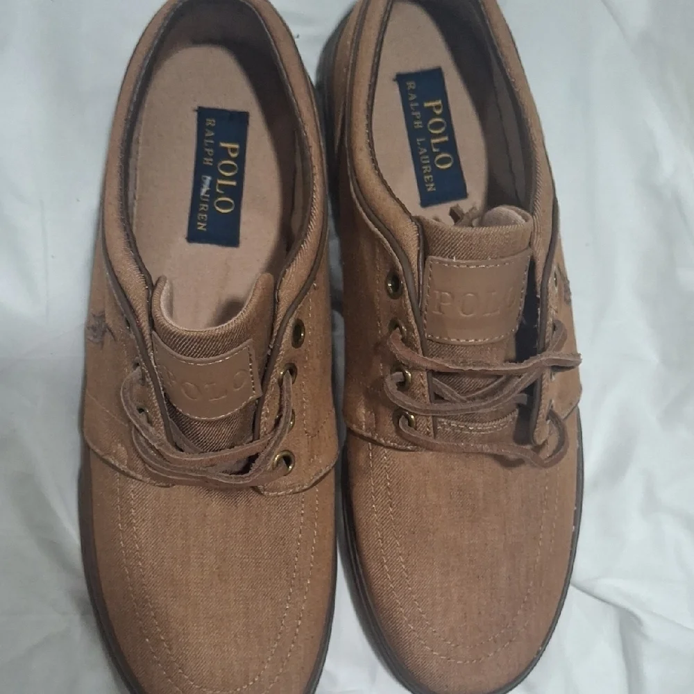 Polo by Ralph Lauren Brown Boat Shoes with Suede Upper and Lace Detailing